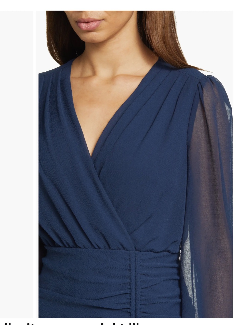 Ted Baker Navy ruched Georgette Midi Dress Kiali midi occasion size 0 - Picture 2 of 6